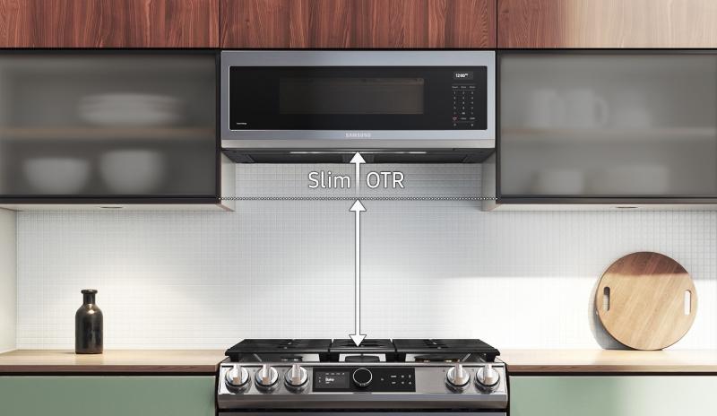 slim microwave ovens over range