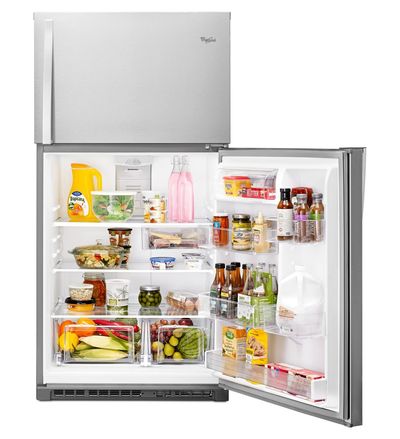 33" Whirlpool® Top-Freezer Refrigerator with Optional EZ Connect Icemaker Kit - WRT541SZDB