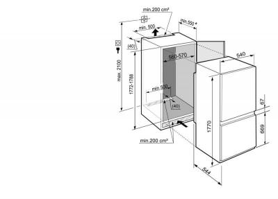 22" Liebherr Integrable fridge-freezer with NoFrost - HC1000B