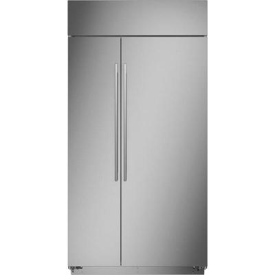 42" Monogram Built In Side By Side Stainless Steel Refrigerator - ZISS420NNSS