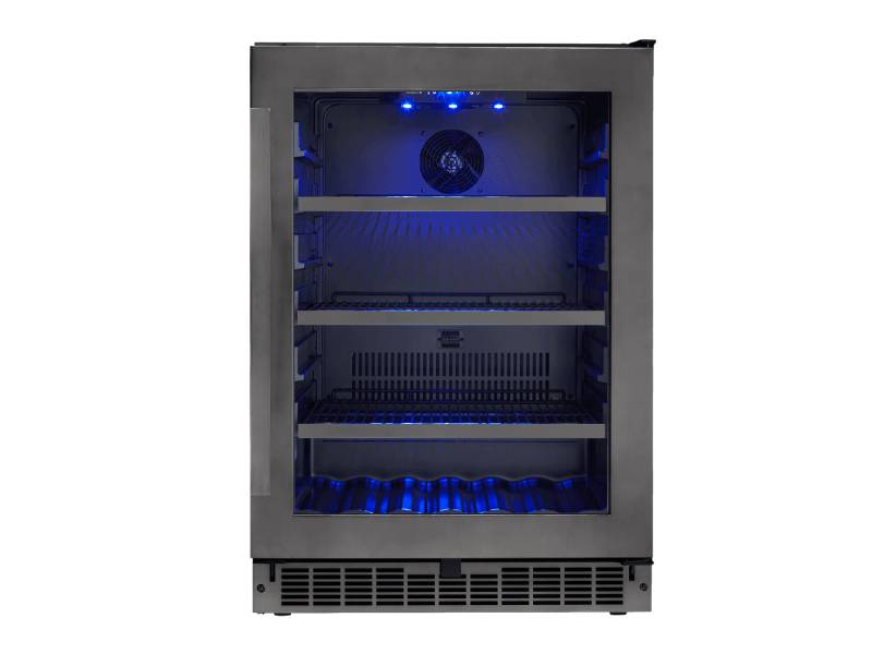 black stainless beverage center