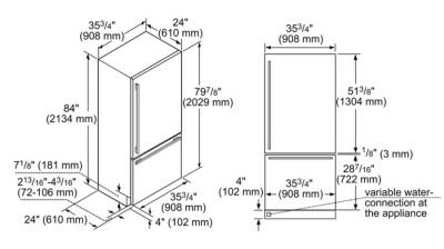 36" Thermador Built-In Bottom-Freezer Refrigerator in  Panel Ready - T36IB902SP