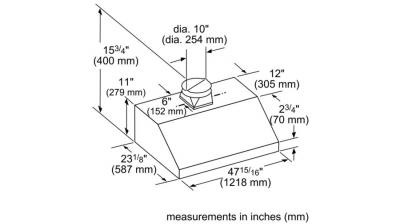 48" Thermador Low-Profile Wall Hood, 1000 CFM - HMWB481WS