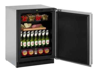 24" U-Line 2000 Series Solid Door Built-In Compact Refrigerator - U2224RS00B