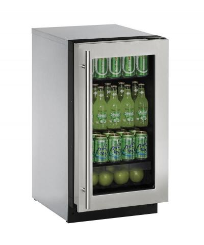 18"  U-Line 2000 Series Glass Door Refrigerator - U2218RGLINT00B