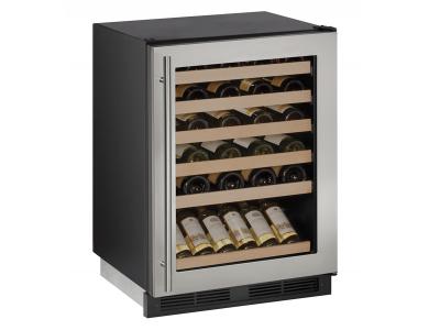 24" U-Line 1000 Series Built-In Wine Cooler Stainless Frame (Lock) - U1224WCS13B