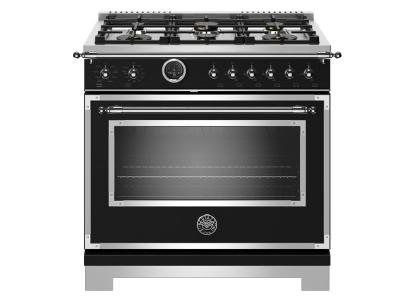 36" Bertazzoni Heritage Series Dual Fuel Range 6 Brass Burner - HERT366DFSNET