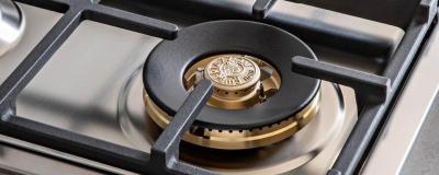 36" Bertazzoni Drop-in Gas Cooktop with 5 Brass Burners - PROF365QBXT