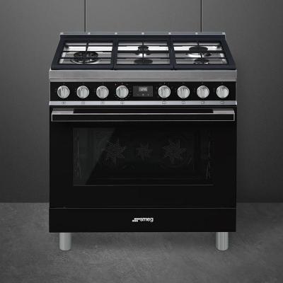 36" SMEG Portofino Freestanding Professional Dual Fuel Range - CPF36UGMBL