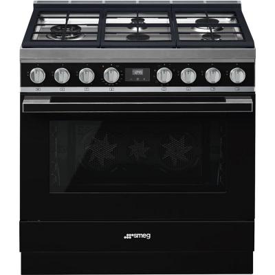 36" SMEG Portofino Freestanding Professional Dual Fuel Range - CPF36UGMBL