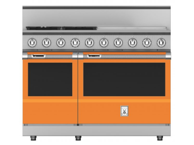 48" Hestan KRD Series Natural Gas Freestanding Dual Fuel Range with 4-Burner in Citra - KRD484GD-LP-OR