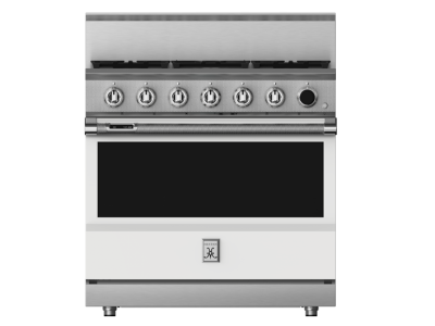 36" Hestan KRDS Series 5-Burner Smart Gas Dual Fuel Range - KRDS365-LP-WH