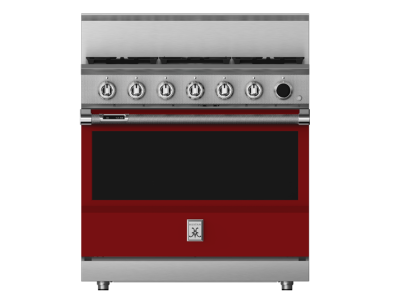 36" Hestan KRDS Series 5-Burner Smart Gas Dual Fuel Range - KRDS365-LP-RD