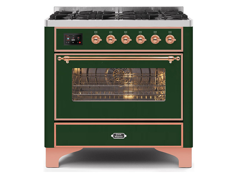 green electric range cooker