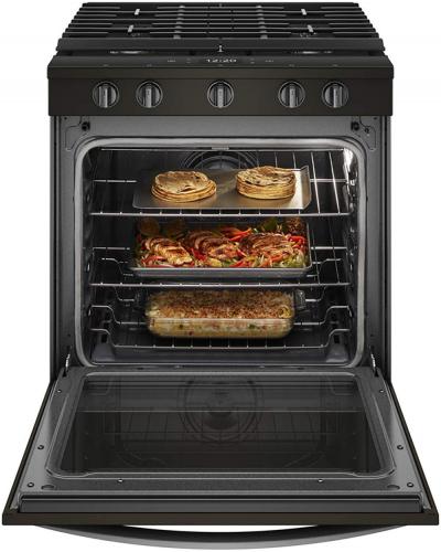 30" Whirlpool 5.8 Cu. Ft. Smart Slide-in Gas Range with EZ-2-Lift  8482  Hinged Cast-iron Grates1 - WEG750H0HV