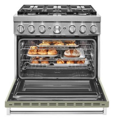 36" KitchenAid 5.1 Cu. Ft. Smart Commercial-Style Dual Fuel Range With 6 Burners - KFDC506JAV