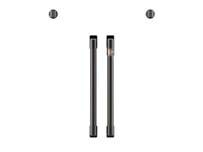 Cafe 2 French-Door Handles 2 Knobs - Brushed Black- CXWSFHKPMBT