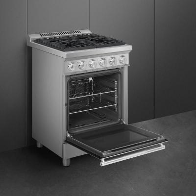 24" SMEG Freestanding Professional Gas Range in Stainless Steel - SPR24UGGX