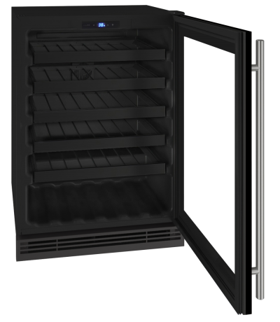 24" U-Line 5.5 Cu. Ft. 1 Class Wine Refrigerator in Black Frame - UHWC124-BG01A