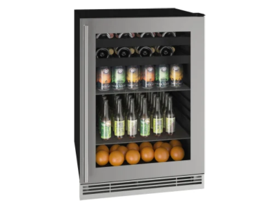 24" U-Line Beverage Center with 5.5 Cu. Ft. Capacity - UHBV124-SG01A