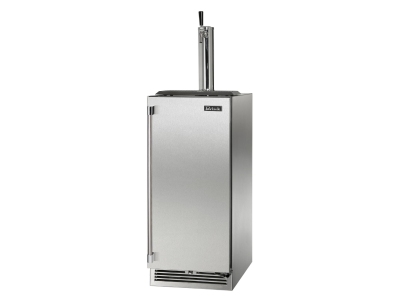 15" Perlick Marine Signature Series Right-Hinge Beverage Dispenser in Solid Stainless Steel Door with 1 Faucet and Door Lock - HP15TM41RL1