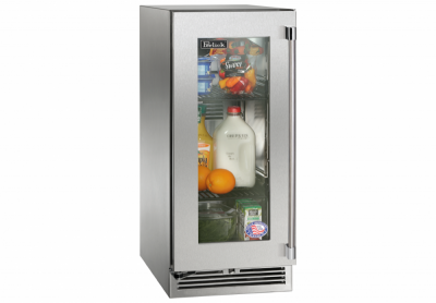 15" Perlick Marine and Coastal Signature Series Left-Hinge Refrigerator in Solid Stainless Steel Door - HP15RM41L