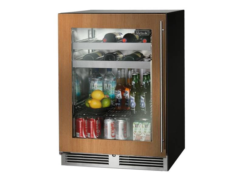 HH24RS43L Perlick 24 Signature Series Shallow Depth Undercounter  Refrigerator with Stainless Steel Glass Door - Left Hinge