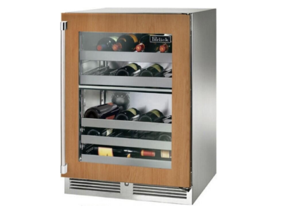 24" Perlick Indoor Signature Series Right-Hinge Dual-Zone Wine Reserve in Panel Ready Glass Door - HP24DS44R