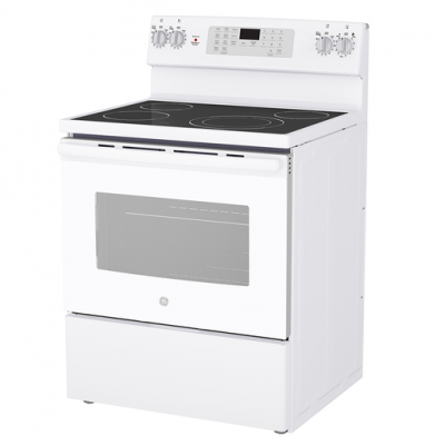 White electric range with deals convection oven