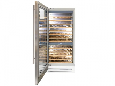 24" Fhiaba Classic Series Left Hinge Built-In Dual Zone Wine Cooler in Stainless Steel - FK24WCC-LS1