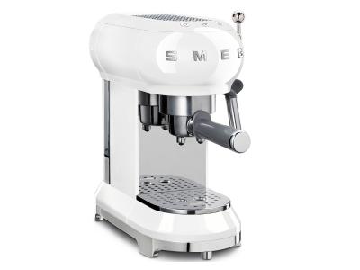 SMEG 50's Style Espresso Manual Coffee Machine In White - ECF01WHUS