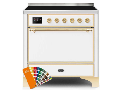 36" ILVE 3.5 Cu. Ft. Majestic II Electric Freestanding Range in Custom RAL Color with Brass Trim - UMI09QNS3/RALG