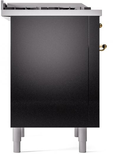 36" ILVE Professional Plus II Dual Fuel Liquid Propane Freestanding Range with Brass Trim - UP36FNMP/BKG LP