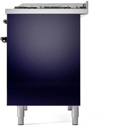 40" ILVE Nostalgie II Dual Fuel Liquid Propane Freestanding Range in Blue with Bronze Trim - UPD40FNMP/MBB LP