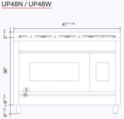 48" ILVE Nostalgie II Dual Fuel Natural Gas Freestanding Range in Burgundy with Brass Trim - UP48FNMP/BUG NG