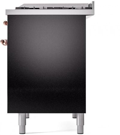 40" ILVE Nostalgie II Dual Fuel Natural Gas Freestanding Range in Glossy Black with Copper Trim - UPD40FNMP/BKP NG