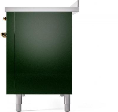 48" ILVE Nostalgie II Electric Freestanding Range in Emerald Green with Brass Trim - UPI486NMP/EGG