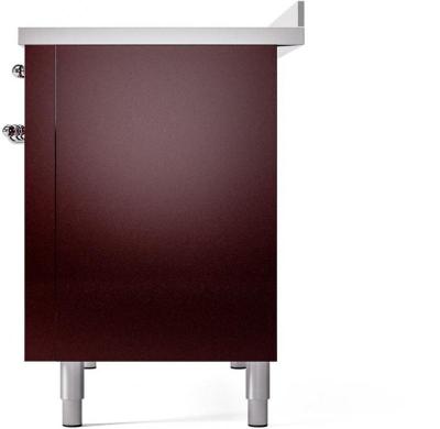 48" ILVE Nostalgie II Electric Freestanding Range in Burgundy with Chrome Trim - UPI486NMP/BUC