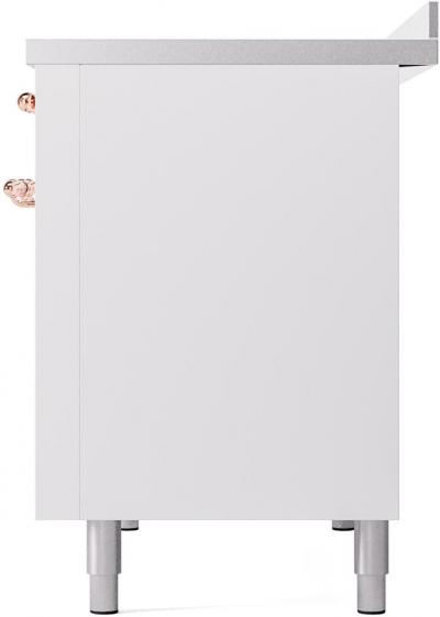 48" ILVE Nostalgie II Electric Freestanding Range in White with Copper Trim - UPI486NMP/WHP