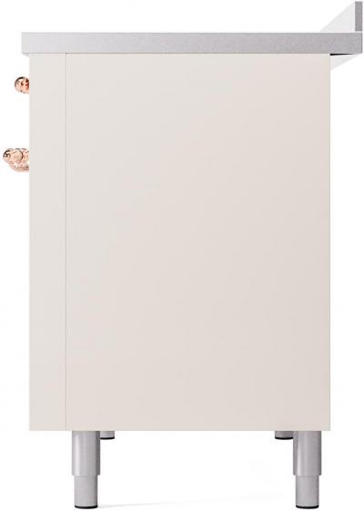 48" ILVE Nostalgie II Electric Freestanding Range in Antique White with Copper Trim - UPI486NMP/AWP