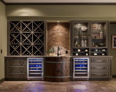 24" True Residential 5.28 Cu. Ft. Overlay Glass Left-Hinge Undercounter Wine Cabinet - TWC-24DZ-L-OG-C