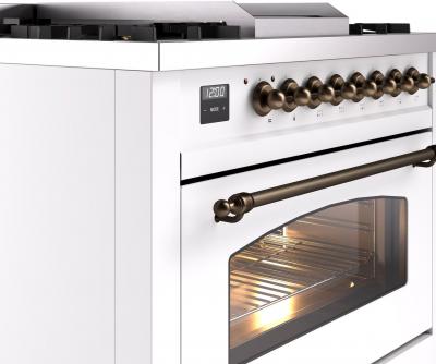 36" ILVE Professional Plus II Dual Fuel Natural Gas Freestanding Range with Copper Trim - UP36FNMP/WHP NG