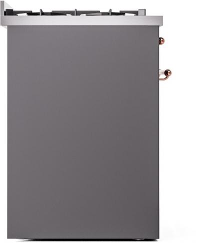 30" ILVE Nostalgie II Dual Fuel Liquid Propane Freestanding Range in Matte Graphite with Copper Trim - UP30NMP/MGP LP