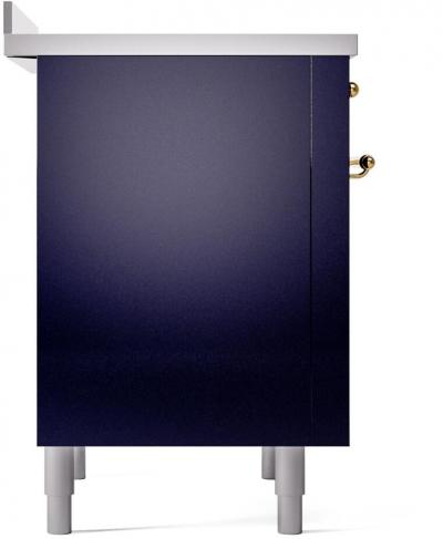 36" ILVE Nostalgie II Electric Freestanding Range in Blue with Brass Trim - UPI366NMP/MBG