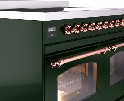 40" ILVE Nostalgie II Electric Freestanding Range in Emerald Green with Copper Trim - UPDI406NMP/EGP