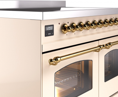 40" ILVE Nostalgie II Electric Freestanding Range in Antique White with Brass Trim - UPDI406NMP/AWG