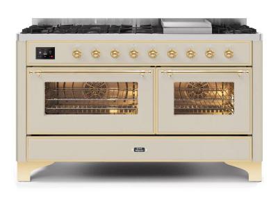 60" ILVE Majestic II Dual Fuel Liquid Propane Range with Copper Trim - UM15FDNS3/AWP LP