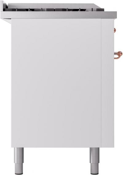 60" ILVE Nostalgie II Dual Fuel Liquid Propane Freestanding Range in White with Copper Trim - UP60FSNMP/WHP LP