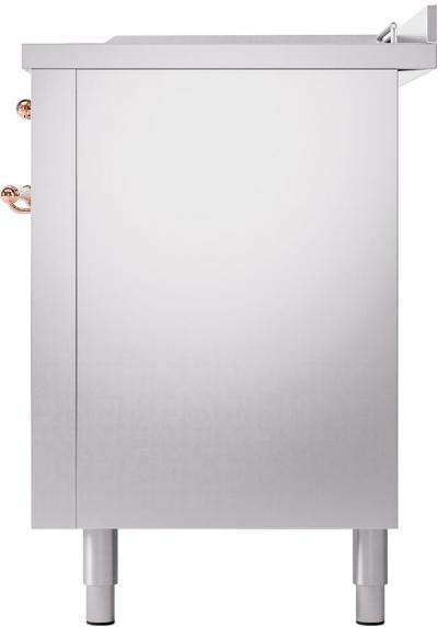 60" ILVE Nostalgie II Dual Fuel Natural Gas Freestanding Range in Stainless Steel with Copper Trim - UP60FSNMP/SSP NG