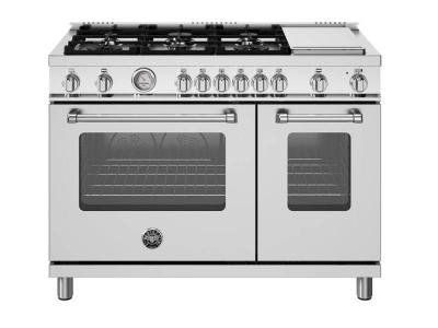 48" Bertazzoni Master Series 6 Burner and Griddle All Gas Range - MAS486GGASXV